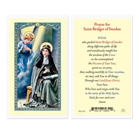Saint Bridget of Sweden Laminated Prayer Card