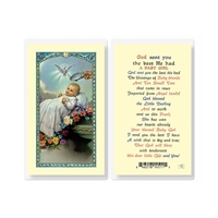 Baptism - Girl Laminated Holy Card