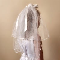 First Communion Veil - Bow Comb Style