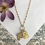 Vintage Inspired 4-Way Cross and Scapular Necklace, Fiona