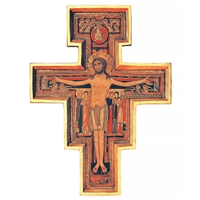 San Damiano Crucifix with Raised Border - 29-Inch