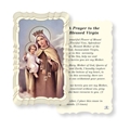 Our Lady of Mt Carmel Blessed Virgin Linen Prayer Card