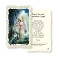 Guardian Angel Linen Prayer Card