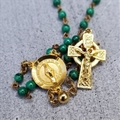 4 mm Gold Plated Adventurine Irish Rosary