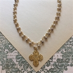 Fresh Water Pearl 4-Way Cross Necklace, Gemma