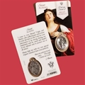 St. Agatha - Breast Ailments Healing Wallet card with Medal