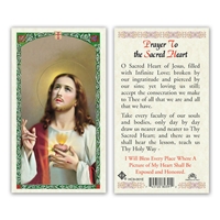 Prayer to the Sacred Heart Laminated Prayer Card
