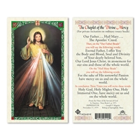The Chaplet of Divine Mercy Laminated Prayer Card