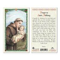 Saint Anthony Laminated Prayer Card