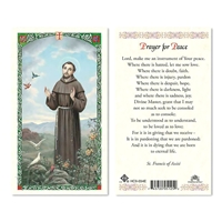 Saint Francis - Prayer for Peace - Laminated Prayer Card