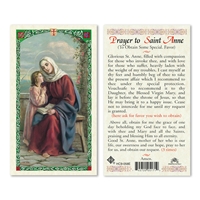 Saint Anne Laminated Prayer Card