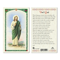 Saint Jude - Don't Quit Laminated Prayer Card