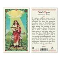 Saint Agnes Laminated Prayer Card
