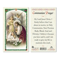 Girl's Communion with Angels Laminated Prayer Card
