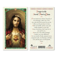 Prayer to the Sacred Heart of Jesus Laminated Prayer Card