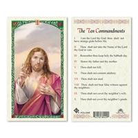 Ten Commandments Laminated Prayer Card
