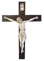 Antiqued Dark Alabaster Crucifix - 15-Inch