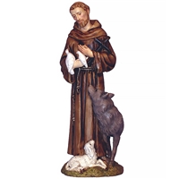 St. Francis With Animals, Painted - 6-Inch 