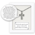 Small Cross with The Lord's Prayer Inspired Vision Pendant 13 Inch Chain Gift Boxed