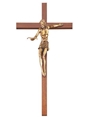 Walnut and Gold Gift of the Spirit Crucifix, 22 inch