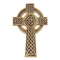 Fine Pewter Celtic Wall Cross - Gold Finish - 8-Inch