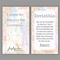 A Prayer for when you Feel Invisible - Prayer Card