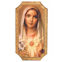 Immaculate Heart of Mary Florentine Plaque - 4.75 x 9-Inch