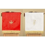 Reversible Pulpit Scarf - Red/White - Dove and Chi Rho