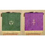 Reversible Pulpit Scarf - Violet/Green - Cross and Trinity