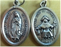 Our Lady of Guadalupe & Nino de Atocha Inexpensive Oxidized Medal