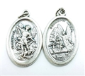 St. Michael & Guardian Angel Oxidized Medal
