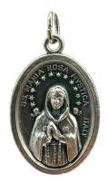 Maria Rosa Mystica Oxidized Medal