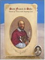 St Francis de Sales (Hearing Loss) Healing Holy Card with Medal