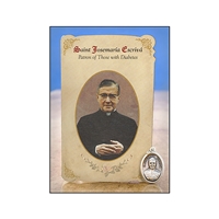 St Josemaria Escriva (Diabetes) Healing Holy Card with Medal