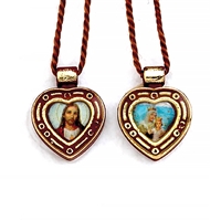 Sacred Heart Badge Scapular - Heart Shaped
