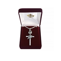 Confirmation Holy Spirit and Sacred Heart Cross Necklace