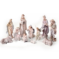 12-Inch Pearlized Nativity Set - 11 Pieces