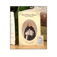Saint Thomas Aquinas (Students) Holy Card with Medal