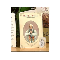 Saint John Vianney (Priests) Holy Card with Medal