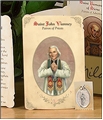 Saint John Vianney (Priests) Holy Card with Medal