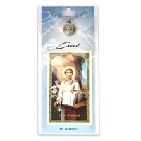 St Bernard Pewter Medal with Prayer Card