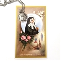 St Bernadette Prayer Card with Pewter Medal