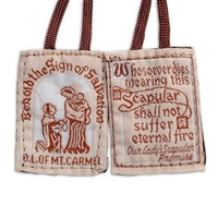 Traditional Brown Scapular - Brown Cord