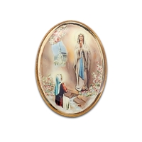 Our Lady of Lourdes Small Gold Rim Lapel Pin