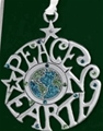 Peace On Earth Pewter Ornament with Crystals