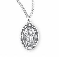 Miraculous Oval Sterling Silver Medal