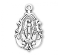 Sterling Silver Fancy Baroque Miraculous Medal