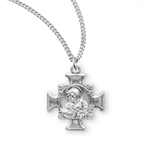St. Francis Vintage Silver Maltese Cross Medal