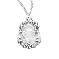 Ornate Scapular Vintage Sterling Silver Medal