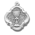Sterling Silver Baroque Saint Communion,18 InchesChain, Boxed